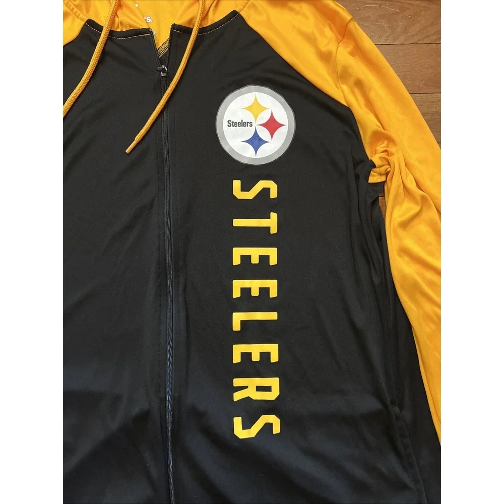 Pittsburgh Steelers Fanatics Hoodie Jacket Womens Large Full Zip NFL Black Gold - Picture 4 of 9